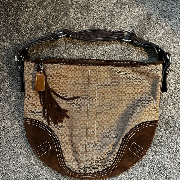 Vintage Coach Logo Hobo Shoulder Handbag - Picture 4 of 8